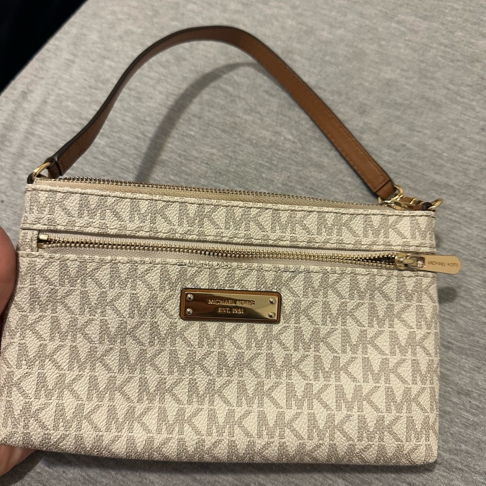 Michael Kors Cream Monogram Wristlet